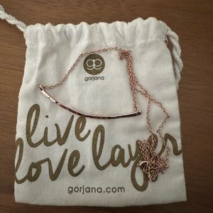 Gorjana Rosegold Taner Bar Necklace